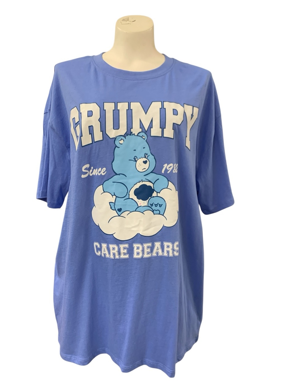 Care Bears Grumpy Graphic Tee - Light Blue & White Size XL